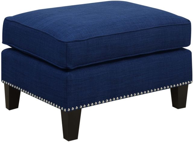 Elements International Erica Blue Chair and Ottoman Set-4