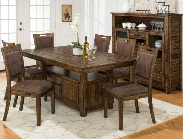 Jofran Inc. Cannon Valley Brown Upholstered Side Chair-1