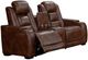 New Classic® Home Furnishings Chester Brown Power Reclining Console Loveseat-0