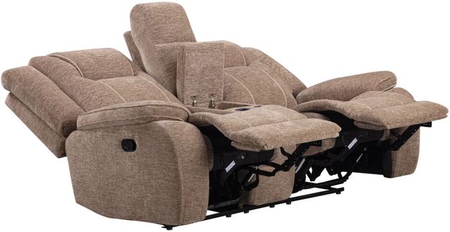 Parker House® Bruno Plush Tobacco Manual Reclining Console Loveseat-2