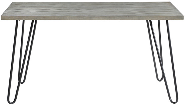 Mazin Furniture Keene Gray Dining Table with Black Hairpin Metal Legs-1