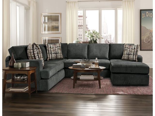 Front view of a modern living room with an England furniture U-Shaped sectional