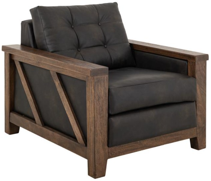 International Furniture Direct Walnut Black Accent Chair LFD