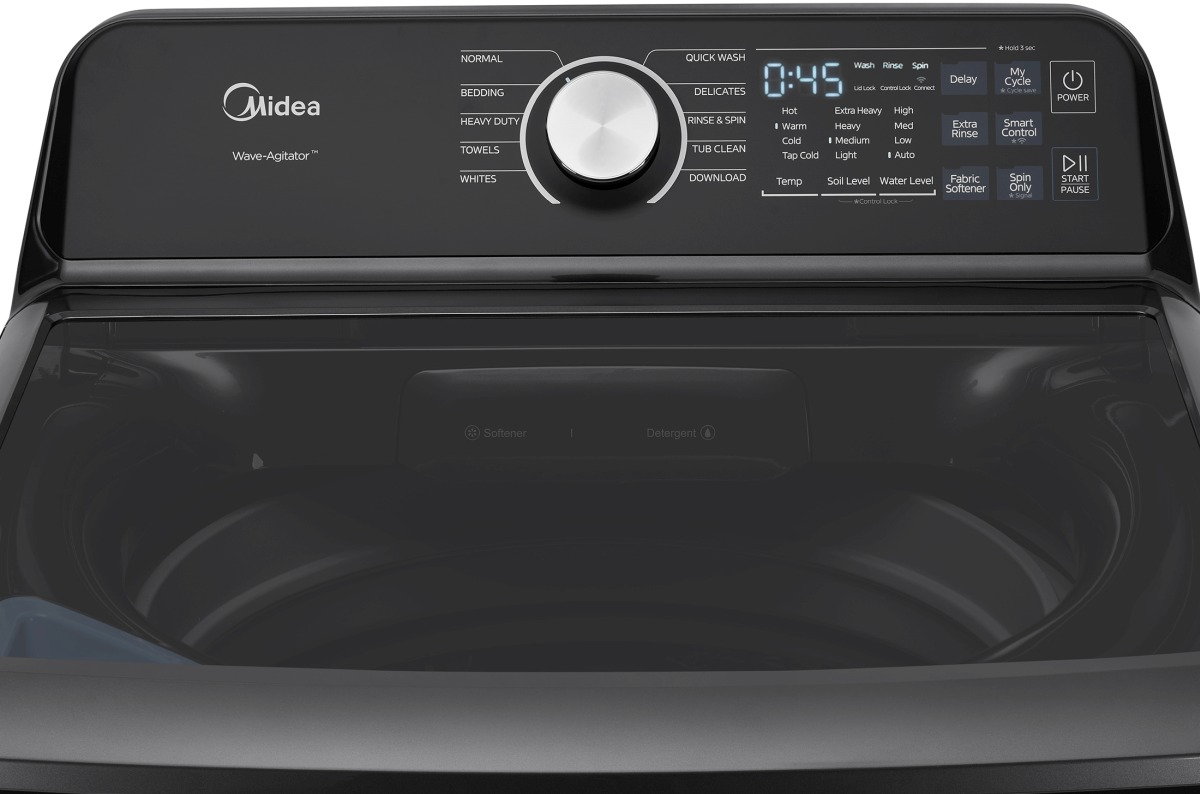 Midea 4.4 Cu. Ft. Metallic Gray Smart Top Load Washer with Power