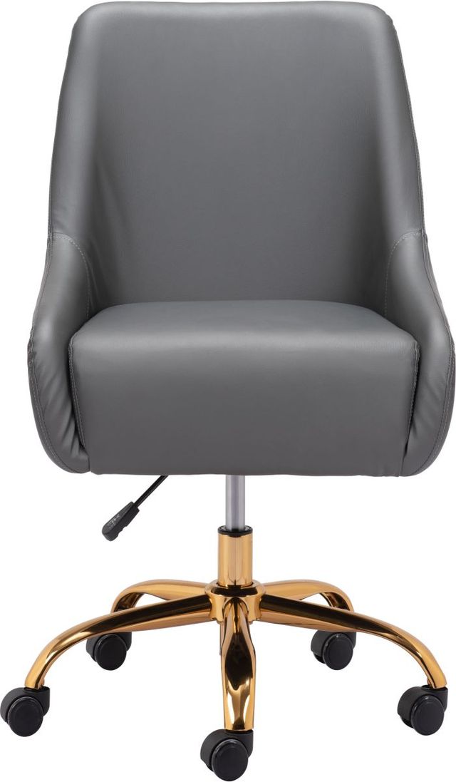 Zuo® Modern Madelaine Gray/Gold Office Chair-2