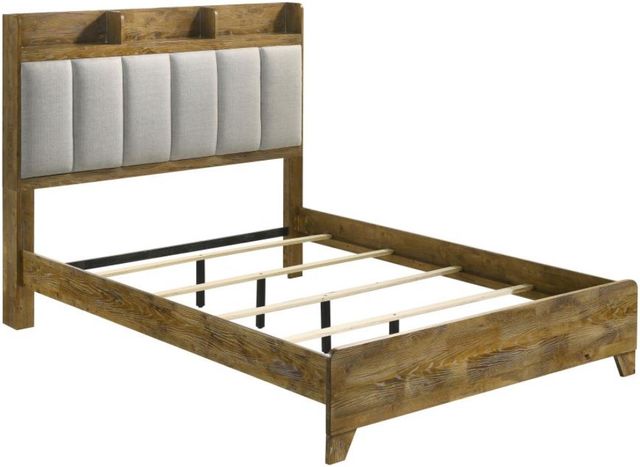 Coaster® Henderson 5-Piece Gray/Medium Oak Eastern King Upholstered Panel Bedroom Set -1