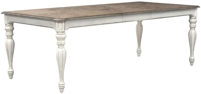 Liberty Furniture Magnolia Manor Weathered Bark Rectangular Dining Table with Antique White Base-0