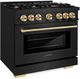 ZLINE Select Autograph Edition 36" Black Stainless Steel Pro Style Gas Range with Polished Gold Accents-2
