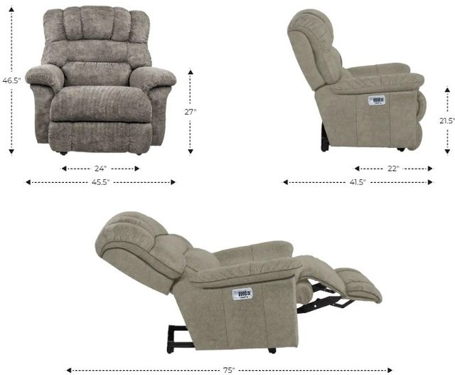 La-Z-Boy® Randell Mocha Power Wall Recliner with Headrest and Lumbar-2