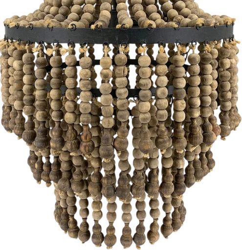 Harp & Finial® Banks Matte Black/Natural Chandelier-1