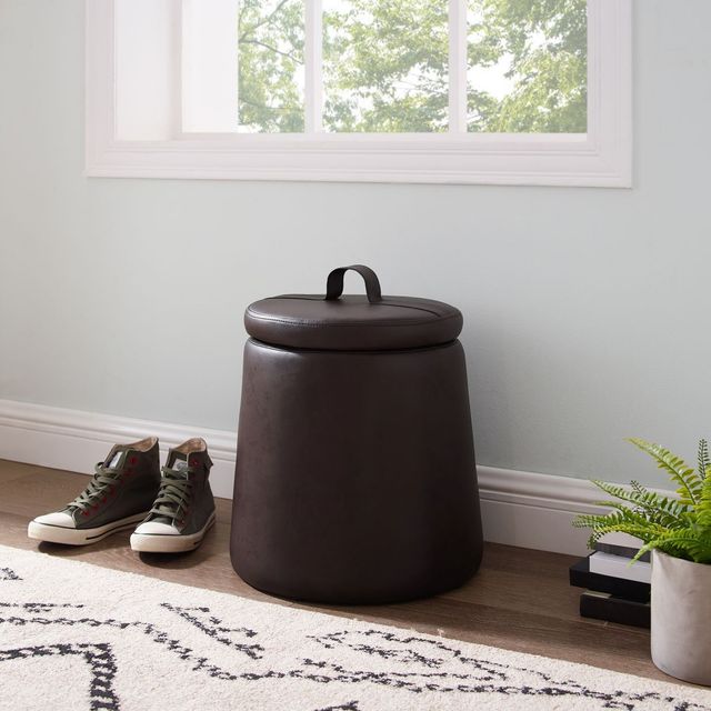 Linon Sandy Brown Storage Ottoman-4