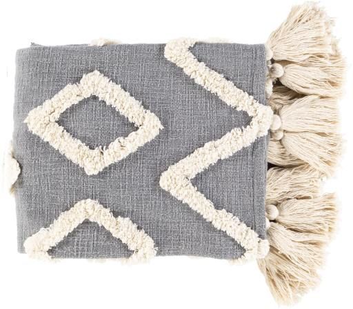 Surya Tut Medium Gray 50"x60" Throw Blanket-0