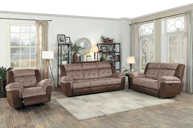 Homelegance® Chai Two-Tone Double Manual Reclining Sofa-1