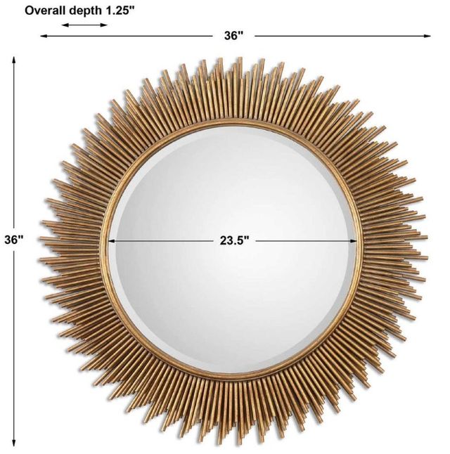 Uttermost® Marlo Antiqued Gold Leaf Round Mirror-3