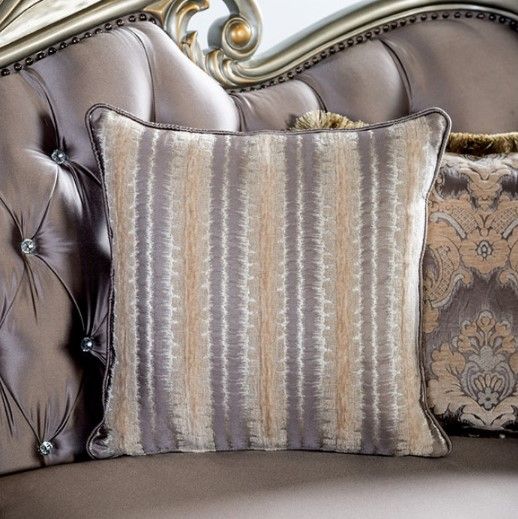 Furniture of America® Albacete Champagne/Purple Sofa-4