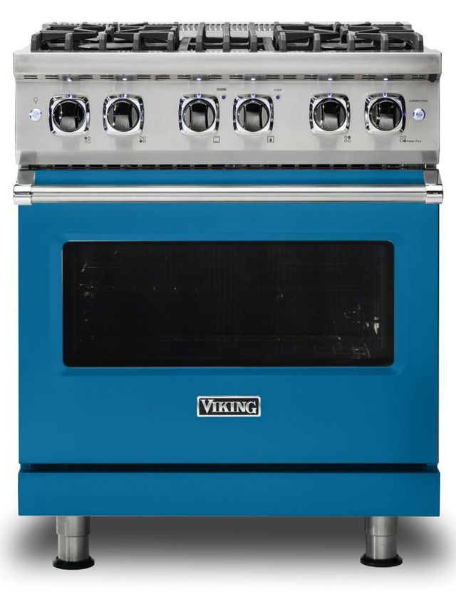 Viking® 5 Series 30" Alluvial Blue Pro Style Dual Fuel Liquid Propane Range-0