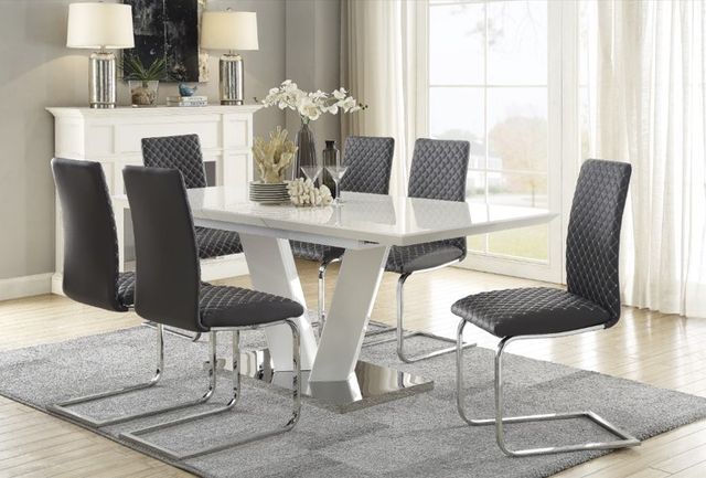 Homelegance® Yannis Chrome/Gray Dining Side Chair-1