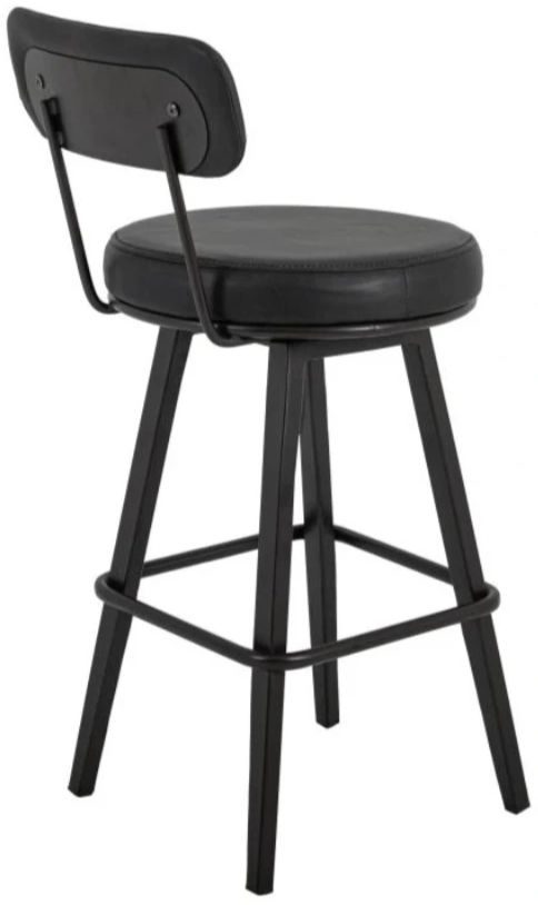 International Furniture Direct Eclipse Black/Blacksmithing Matte Black 24'' Counter Stool-1