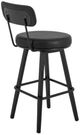 International Furniture Direct Eclipse Black/Blacksmithing Matte Black 24'' Counter Stool-1