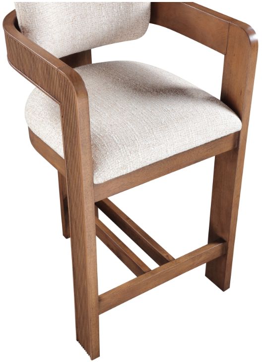 Meridian Furniture Sacha Beige/Brown Upholstered Counter Stool-4
