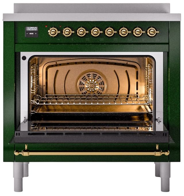 Ilve® Nostalgie II Series 36" Emerald Green Pro Style Induction Range-1