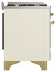 Ilve® Majestic III 36" Antique White Pro Style Dual Fuel Natural Gas Range with Triple Glass Door and Brass Trim-4