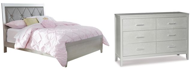Signature Design by Ashley® Olivet 2-Piece Silver Full Panel Bed Set-0
