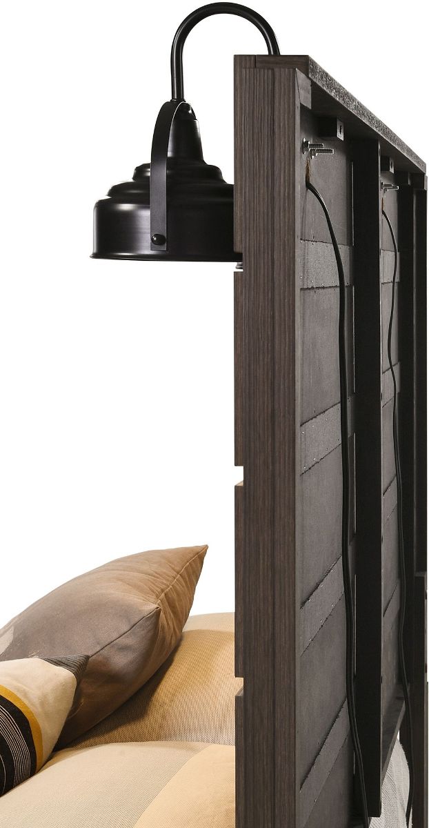 Crown Mark Carter Distressed Wood King Panel Bed-3