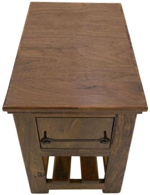 International Furniture Direct Walnut Reddish Brown 18" Chairside Table-4