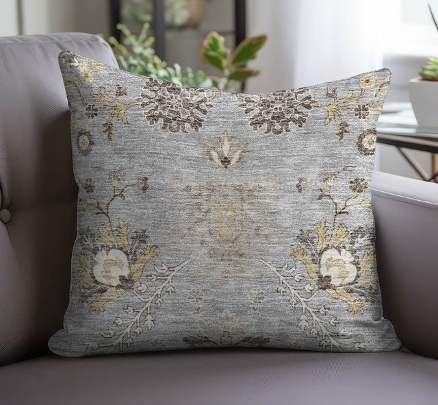 Dalyn™ Rug Company Hatay Gray 22"x22" Style 3 Throw Pillow-2
