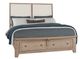 Vaughan-Bassett Woodbridge Clear Maple/White Queen Upholstered Panel Storage Bed-0