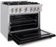 ZLINE Classic Series 36" Satin Stainless Steel Pro Style Dual Fuel Range with Black Matte Door-3