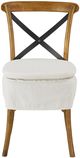 Forty West Washable White Short X-Back Dining Side Chair-1