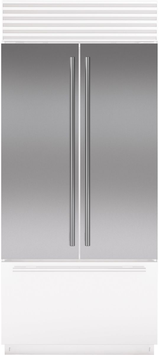 Sub-Zero Stainless Steel Flush Inset Door Panel with Tubular Handle-0