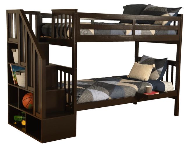 Kodiak Furniture Kelcie Dark Chocolate Twin/Twin Bunk Bed with Tray-0