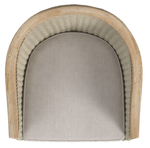 Sunset West Cambria Latte/Natural Teak/Wicker Outdoor Dining Arm Chair with Canvas Canvas Cushion-4