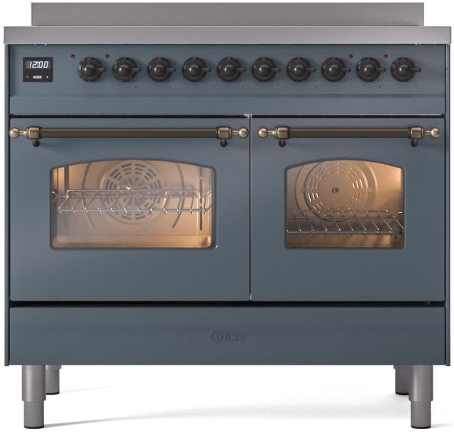 Ilve® Nostalgie II Series 40" Blue Grey Pro Style Induction Range-0