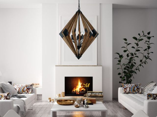 Cal® Lighting & Accessories Arezzo Wood Chandelier-1
