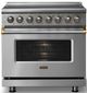 Viking® 5 Series 36" Stainless Steel Pro Style Induction Range with Brushed Brass Trim-3