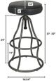 LH Home Seating Coachella Bowie Black/Gunmetal Adjustable Stool-2