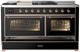 Ilve® Majestic III 60" Glossy Black Pro Style Dual Fuel Liquid Propane Range with French Top and Copper Trim-2
