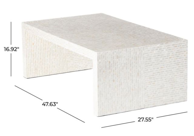 Deco Marche Deco Marche Heritage Cream Mosaic Inlay Living Room Coffee Table-4