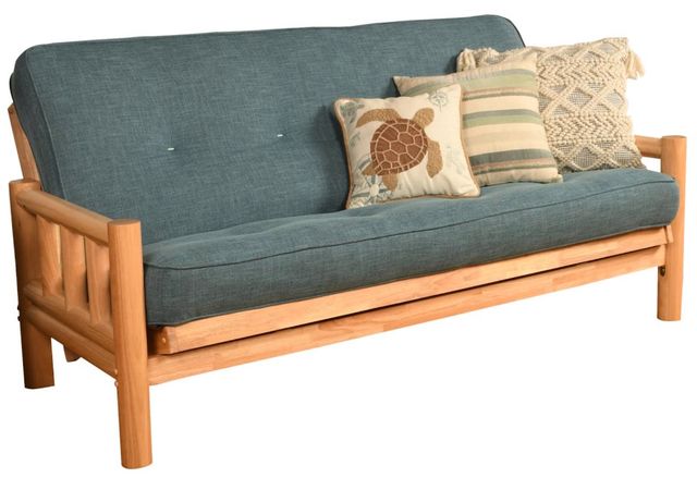 Kodiak Furniture Lodge Linen Aqua/Natural Full Futon with Mattress-0