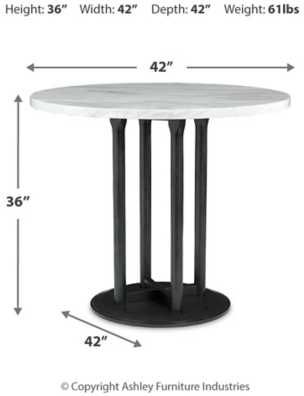 Signature Design by Ashley® Centiar White Counter Height Dining Table with Black Base-2