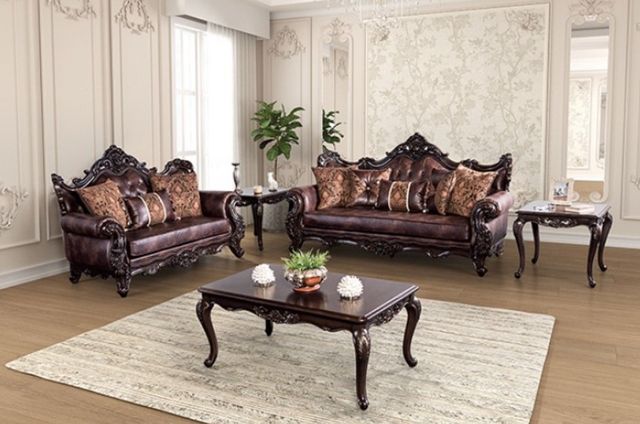 Furniture of America® Palencia Brown/Dark Cherry Chair-1