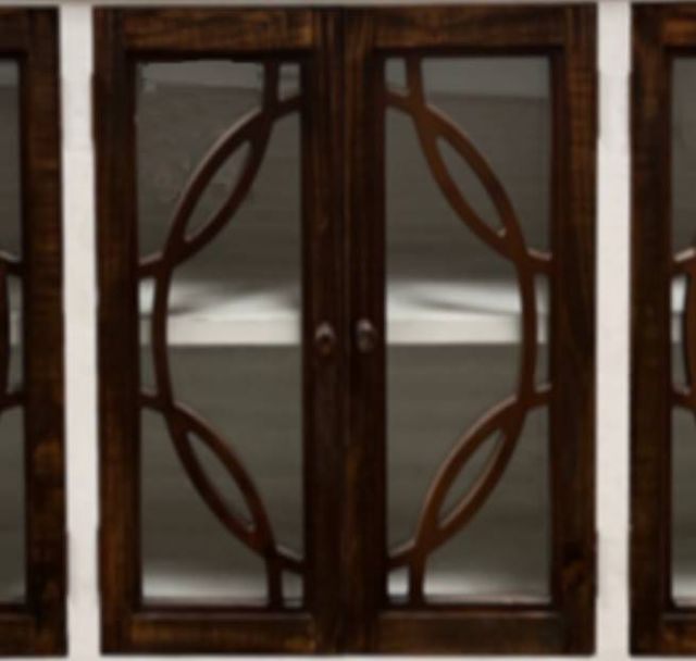 Million Dollar Rustic Northwest Rodeo Brown/White Double Arched Console-1