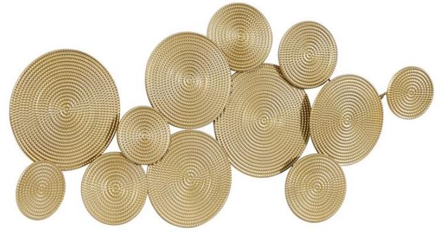 Deco Marche Cosmoliving Gold Metal Wall Decor with Textured Circles-1