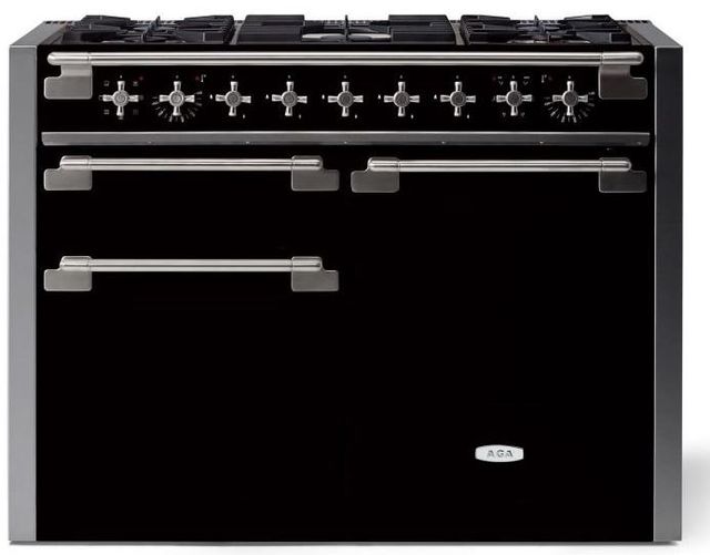 AGA™ Elise 48" Matte Black Pro Style Dual Fuel Range-0