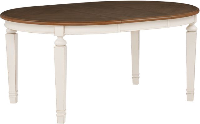 Powell® Stanbury Brown Dining Table with Antique White Base-3