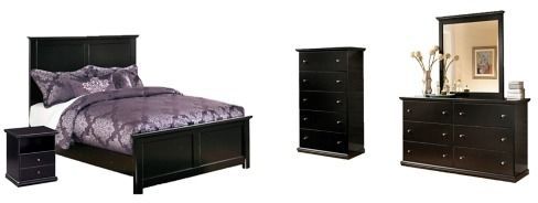 Signature Design by Ashley® Maribel 5-Piece Black Full Youth Panel Bed Set-0